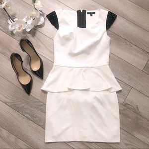 XOXO Statement Shoulder Peplum Dress